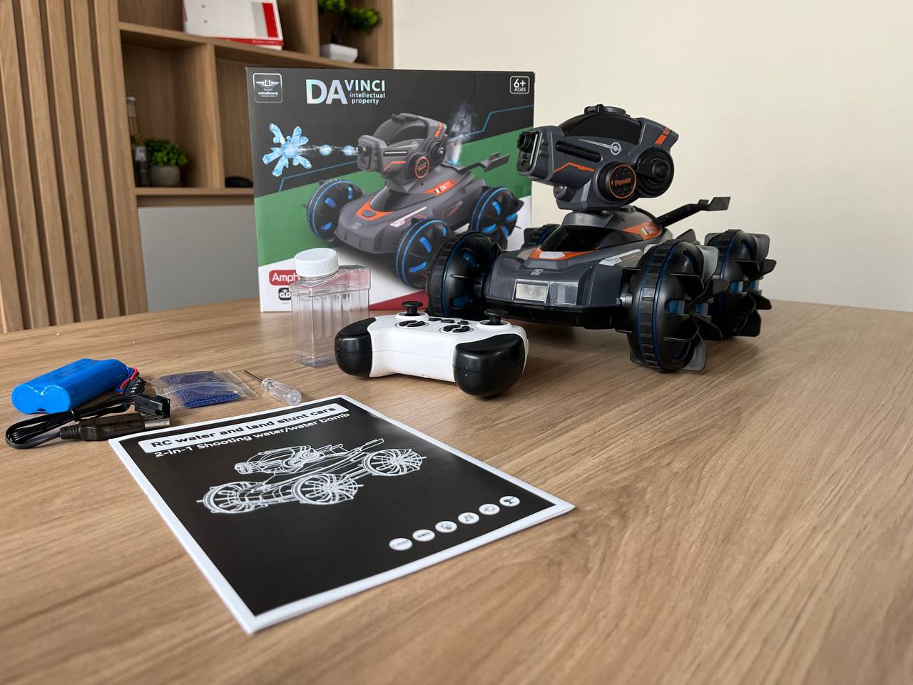 Carro RC Da Vinci – Lanzador de Hidrogel con Luces, Agua y Humo